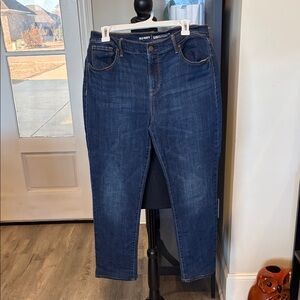 Women’s Old Navy Curvy Mid-Rise Dark Blue Denim Pants